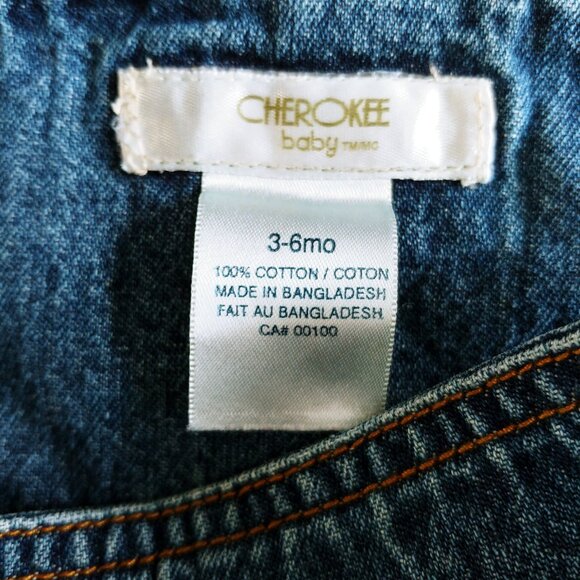 Cherokee Baby Bear Crossing Denim Overalls size 3-6 Months - Picture 9 of 14